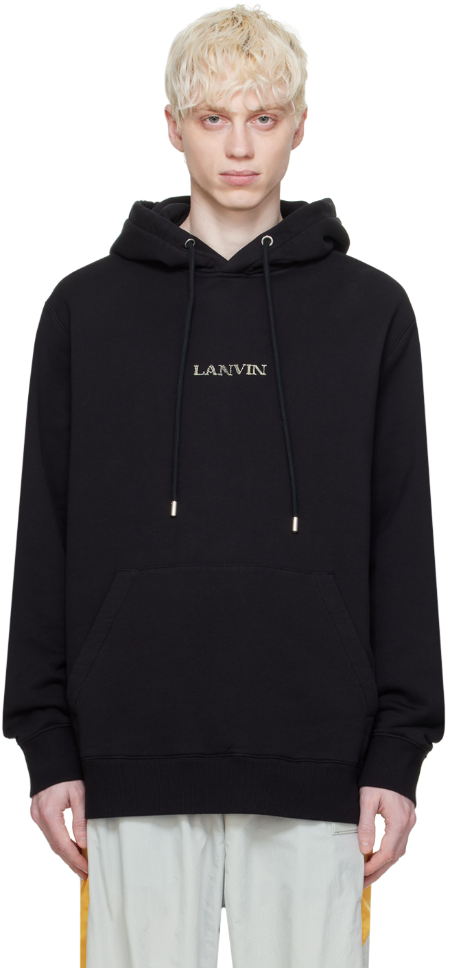 Lanvin Black Loose-fitting Hoodie In 10 Black