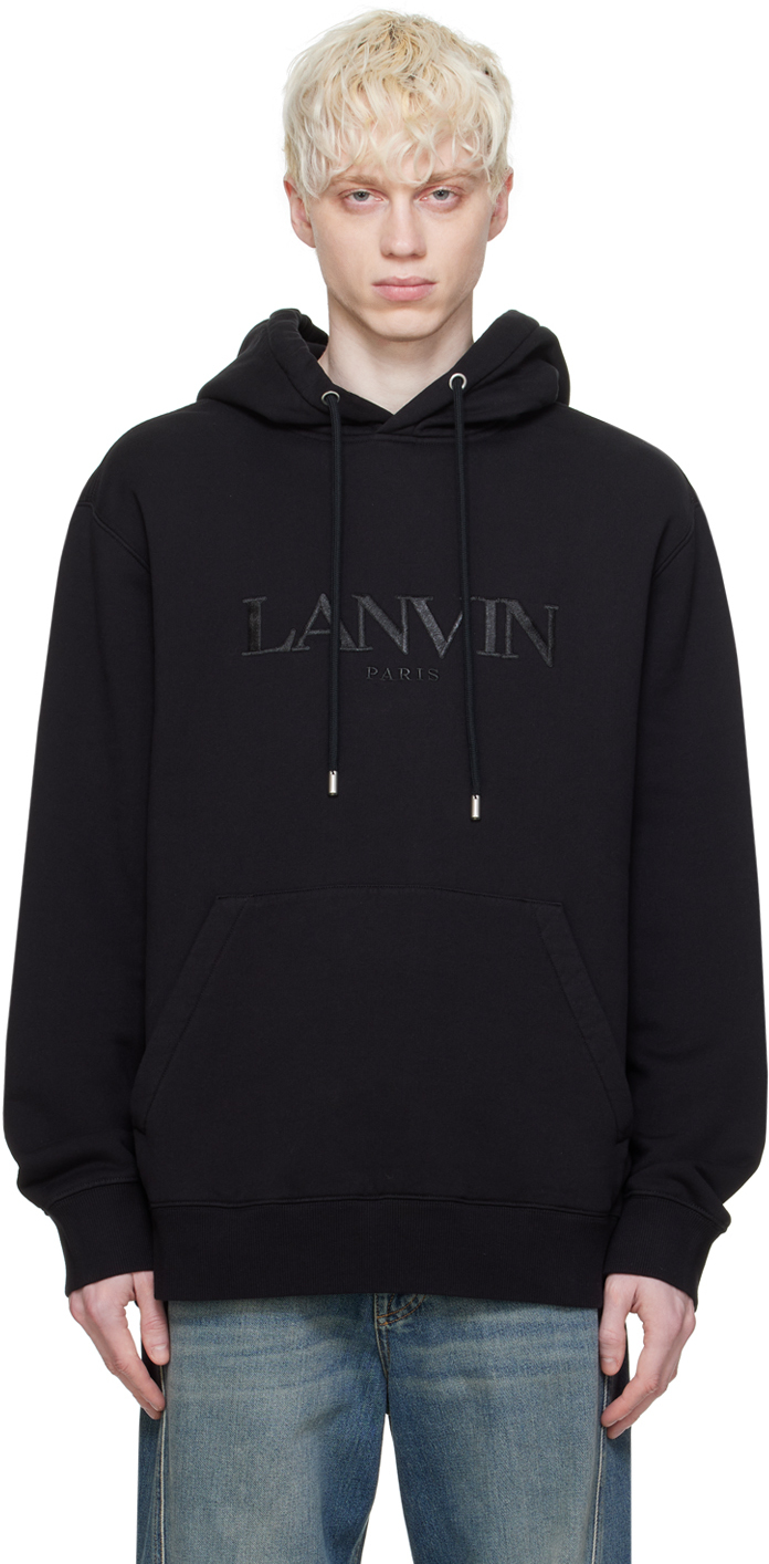Lanvin Black Loose-fitting Hoodie In 10 Black