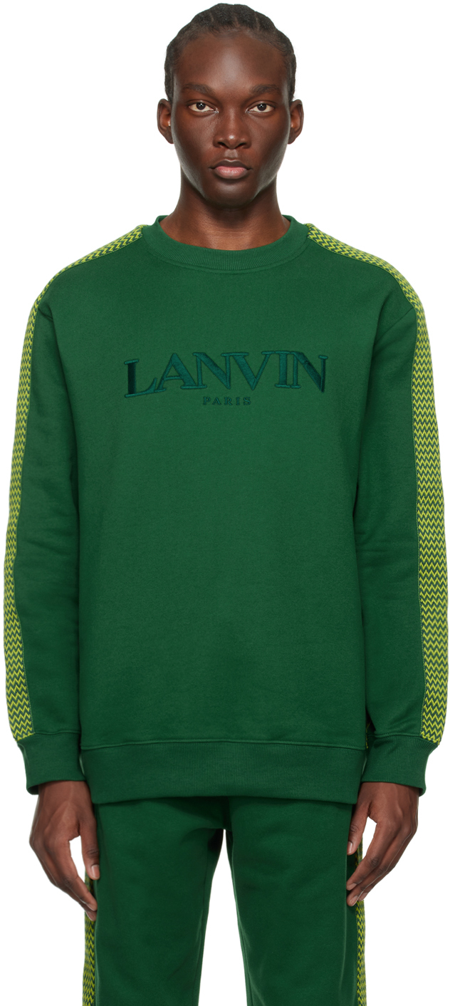 Lanvin Green Side Curb Sweatshirt In 474 Bottle