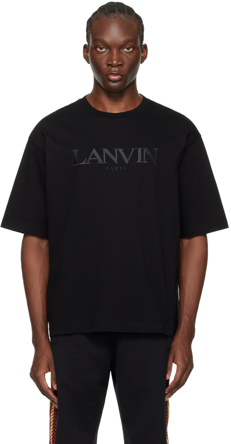 Lanvin T-shirt Over Clothing In Black