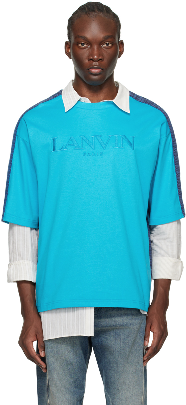 【関税込み】Lanvin ブルー Side Curb Tシャツ 関税込み】Lanvin ブルー Side Curb Tシャツ Lanvin