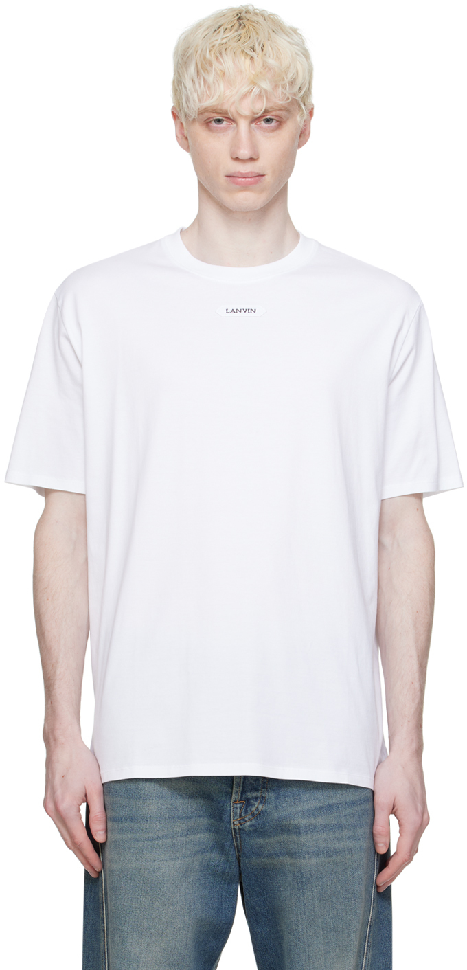 Lanvin White Patch T-shirt In 01 Optic White