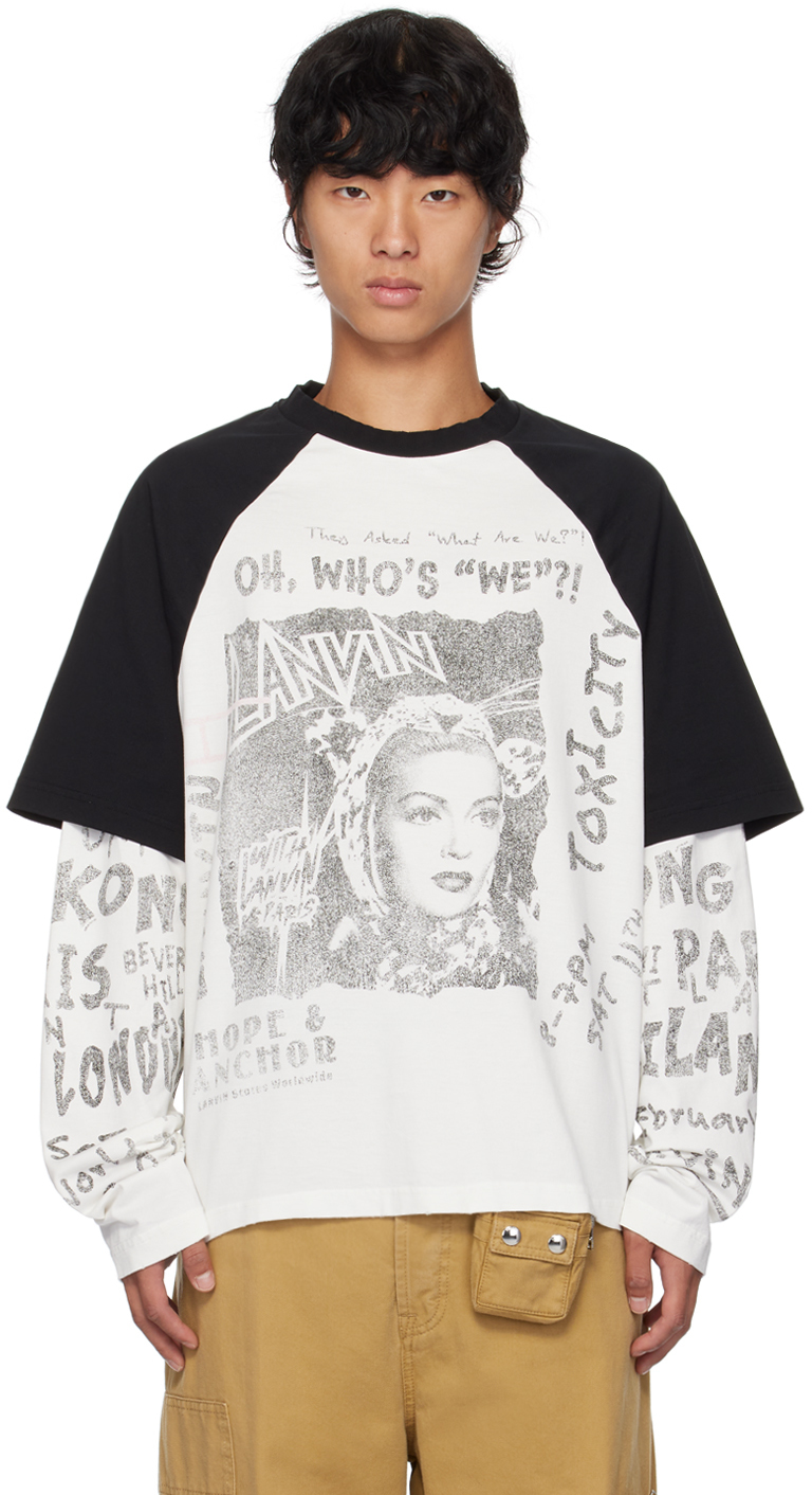 ランバン × フューチャー グラフィック プリント クルーネック T