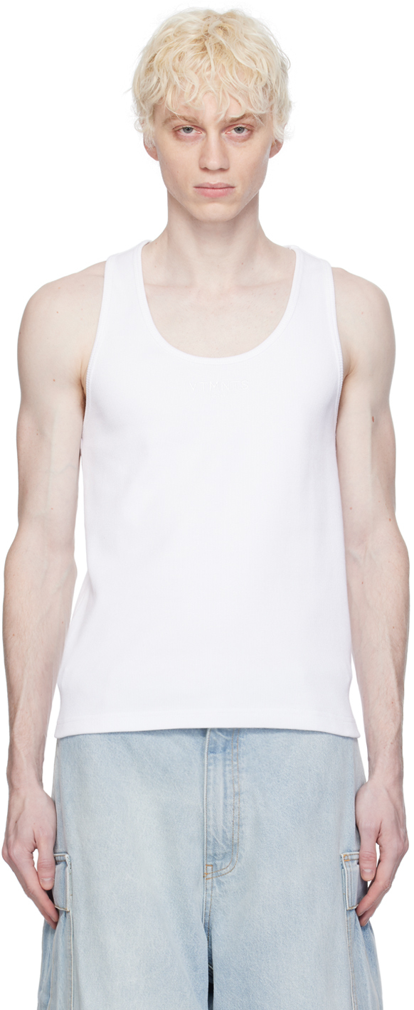 Vtmnts White Embroidered Tank Top