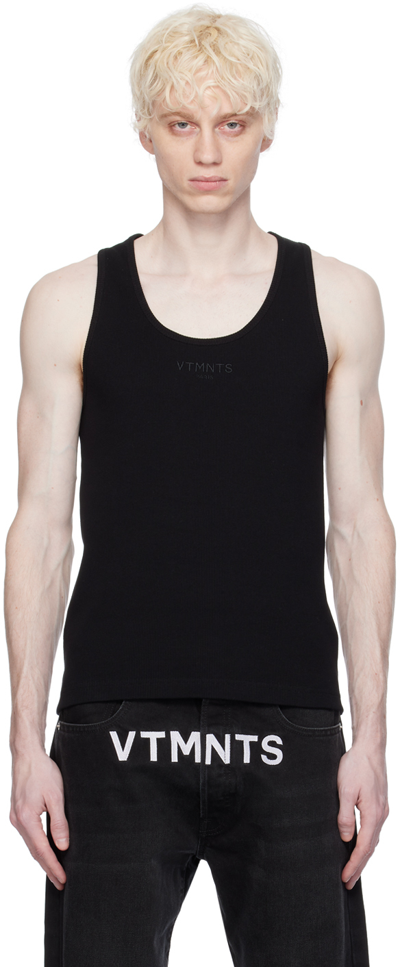 Vtmnts Black Embroidered Tank Top