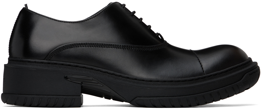 Black Leather Medley Oxfords