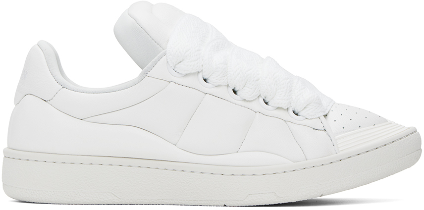 Shop Lanvin White Curb Xl Sneakers In 0000 White/white