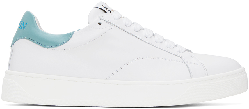 Lanvin White & Blue Ddb0 Sneakers In 0020 White/blue