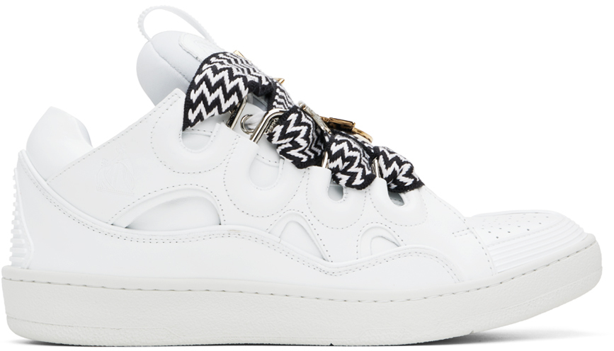 Shop Lanvin White Future Edition Curb 3.0 Sneakers In White/black 0010