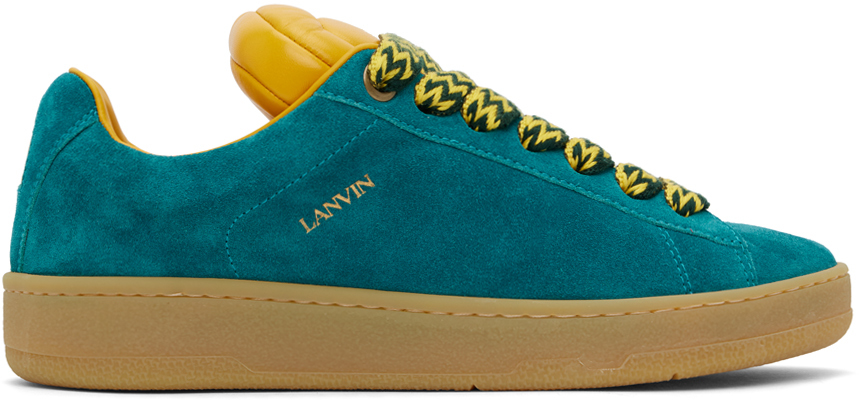 Shop Lanvin Blue Future Edition Hyper Curb Sneakers In Blue/yellow 2080
