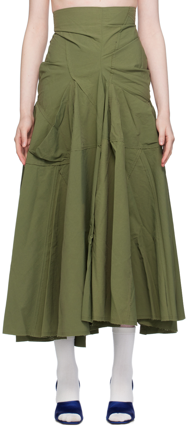 Shop Talia Byre Khaki Pocket Maxi Skirt