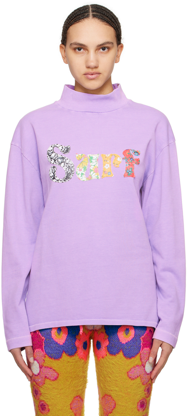 Purple 'Surf' Long Sleeve T-Shirt