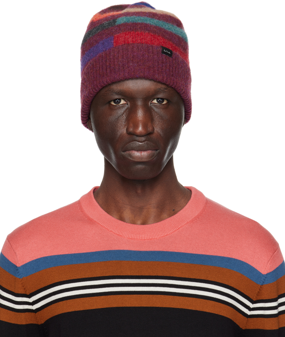 Shop Paul Smith Burgundy Glassette Beanie In 28 Reds
