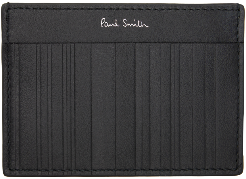 Shop Paul Smith Black Shadow Stripe Credit Card Holder In 79 Blacks