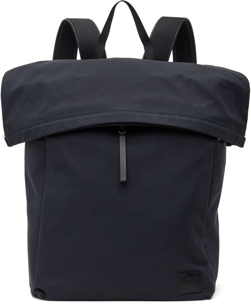 Shop Paul Smith Navy Cotton-blend Canvas Backpack In 47 Blues