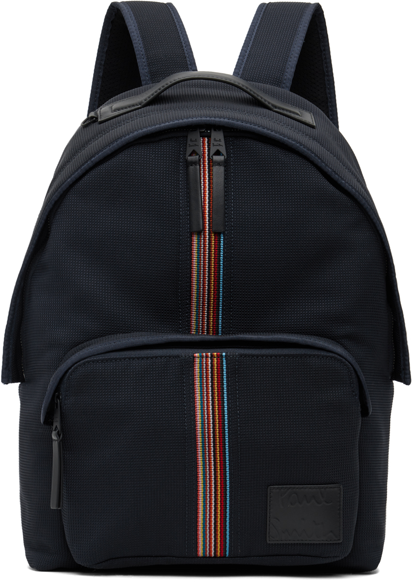 Paul Smith Navy 'signature Stripe' Backpack In 47 Blues