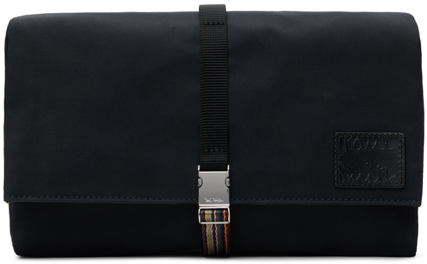 Navy Canvas Fold-Out Wash Bag