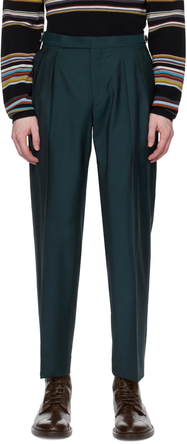 Green Pleated Trousers