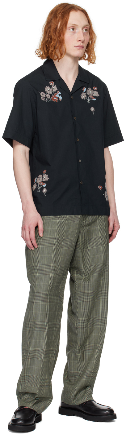 Paul Smith Embroidered Bouquets Shirt In 49a Blues