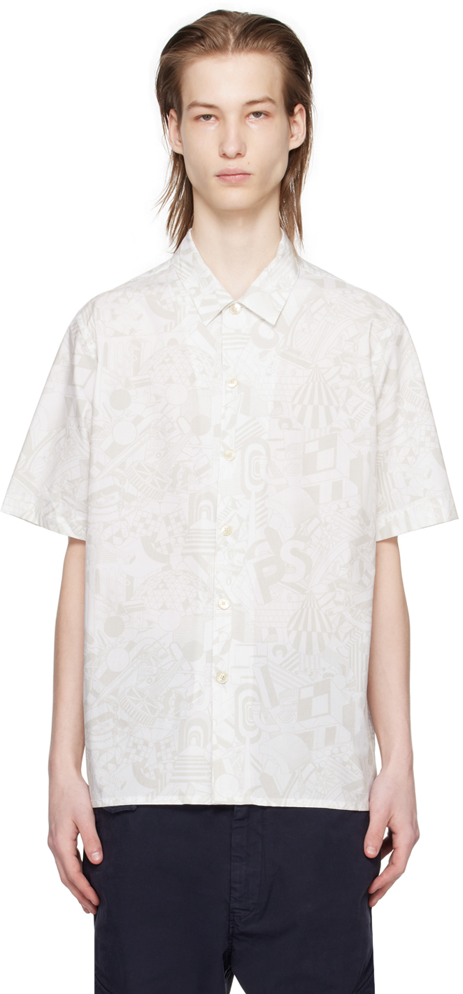 Shop Ps By Paul Smith Off-white Pattern Shirt In 02