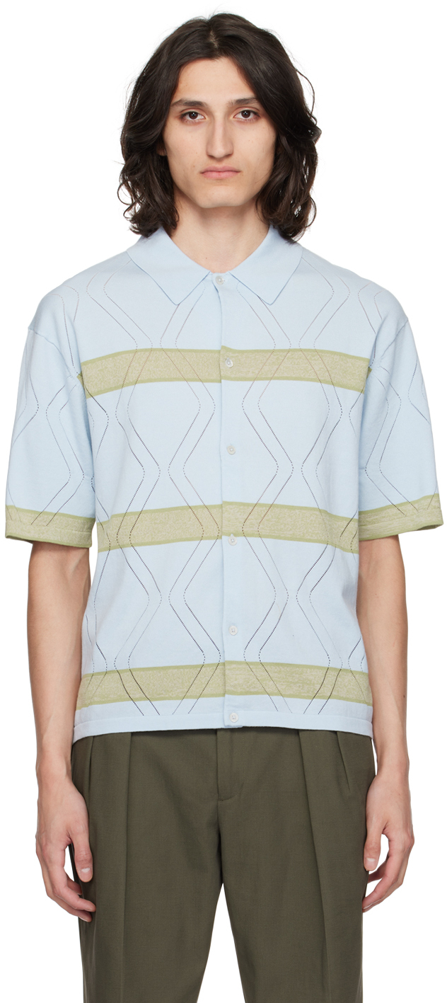 Paul Smith Blue Striped Shirt In 40 Blues