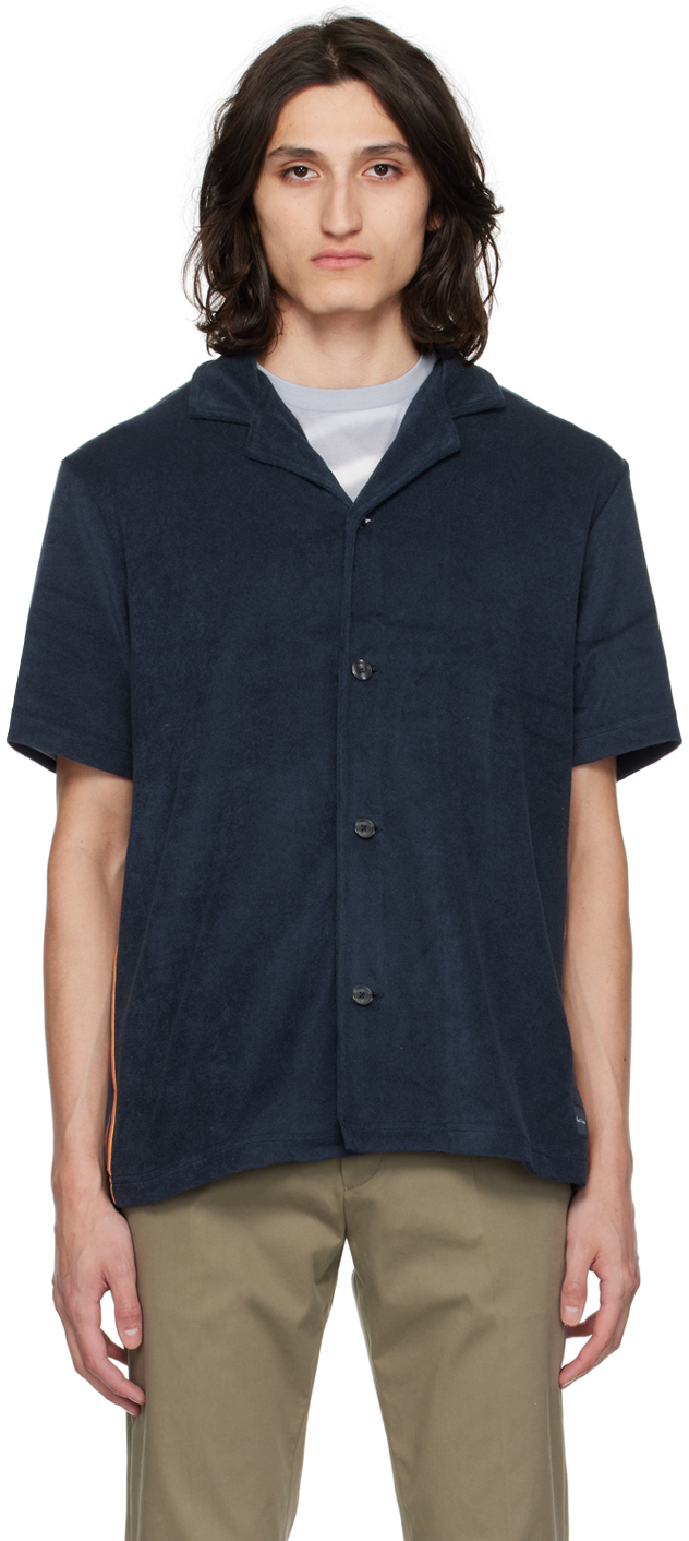 Navy Artist Stripe Shirt by Paul Smith on Sale