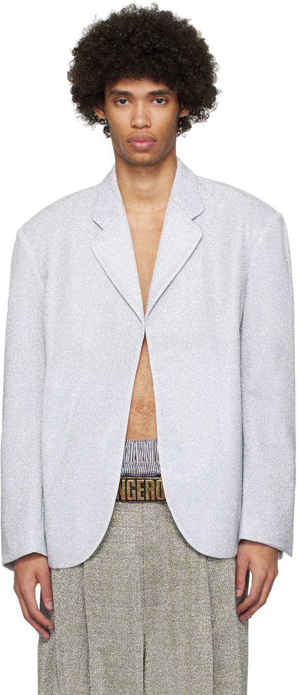 ERLのシルバー メタリック テーラードジャケットがセール中