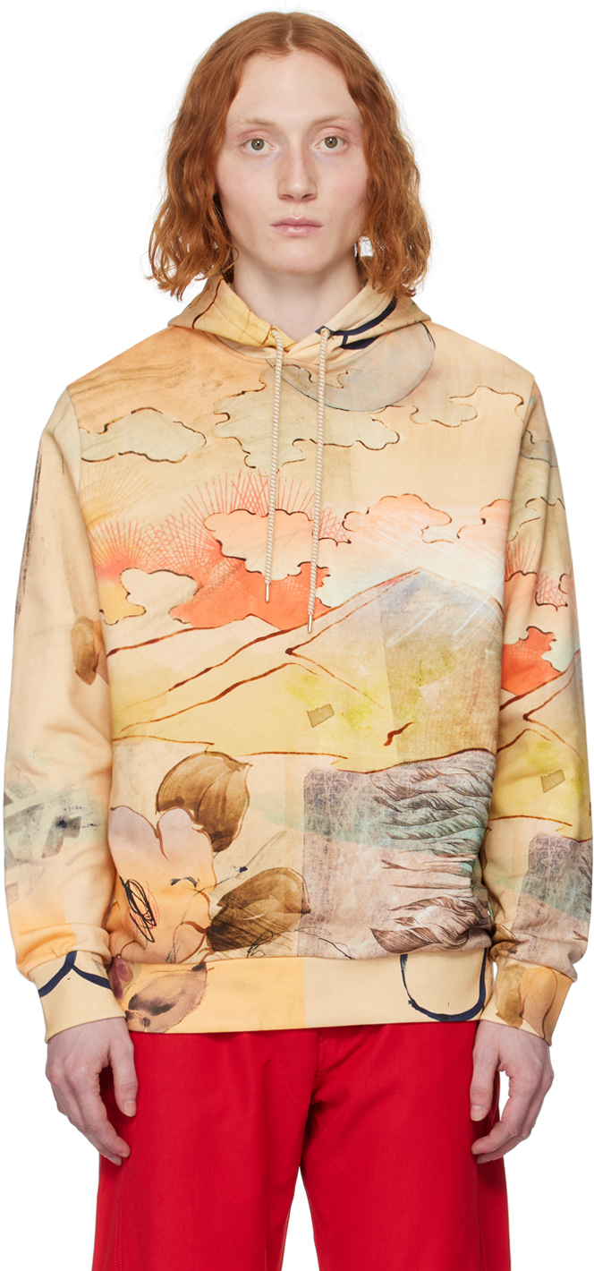 Paul Smith Beige Printed Hoodie SSENSE