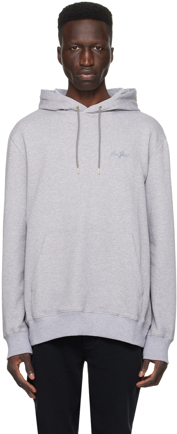 Shop Paul Smith Gray Embroidered Hoodie In 72 Grey