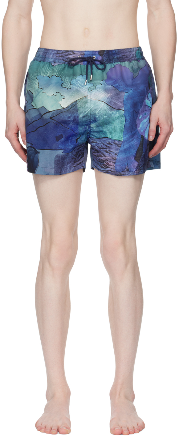 Blue Narcissus Swim Shorts