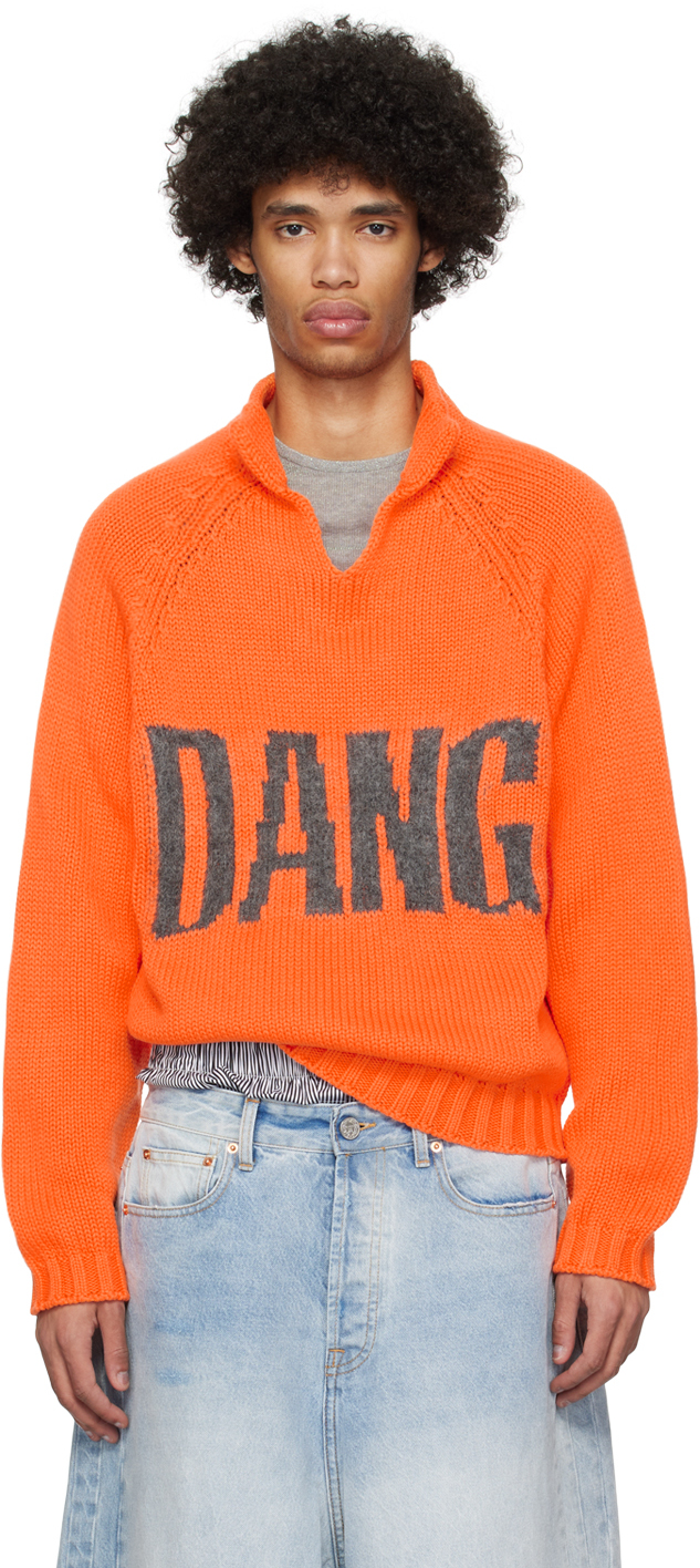 Shop Erl Orange 'dangerous' Polo In Neon Orange