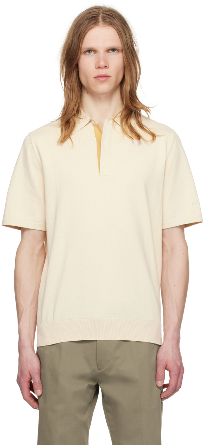 Shop Paul Smith Beige Embroidered Polo In 2 Whites