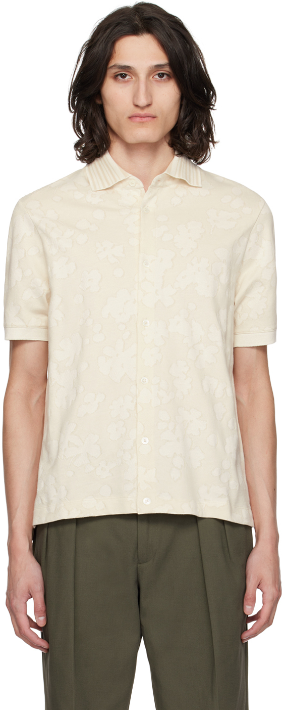 Paul Smith Beige Floral Shirt In 6 Whites