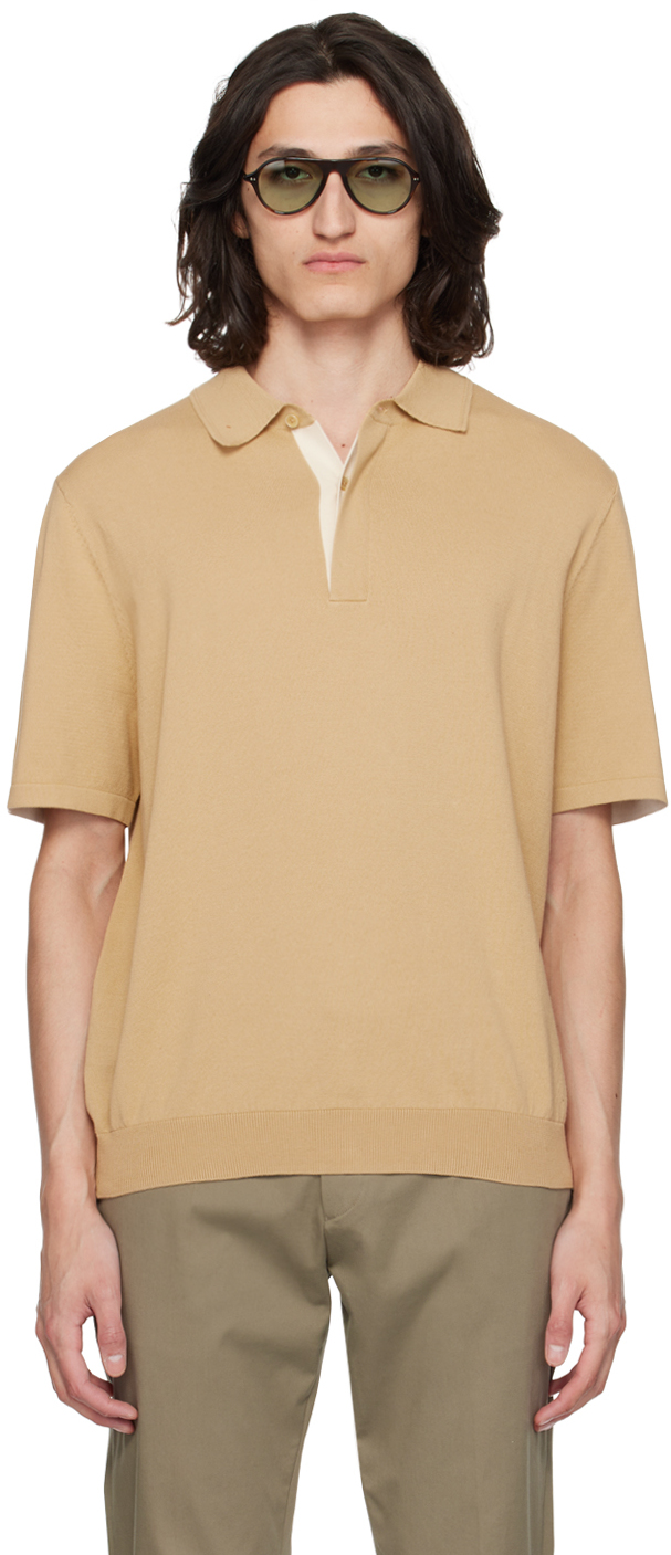 Paul Smith Brown Spread Collar Polo In 61 Browns