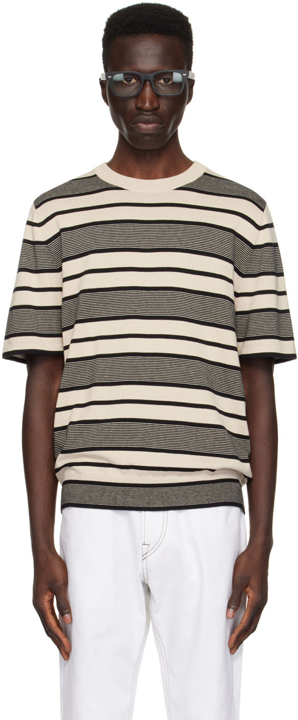 Shop Paul Smith Off-white Striped T-shirt In 3 Whites