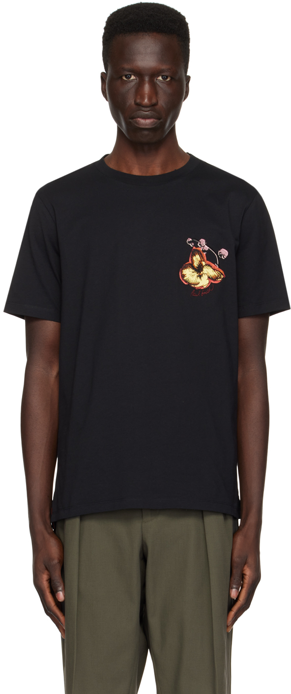 Shop Paul Smith Black Orchid T-shirt In 79 Blacks