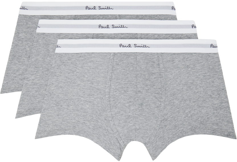 Three-Pack Gray Boxer Briefs