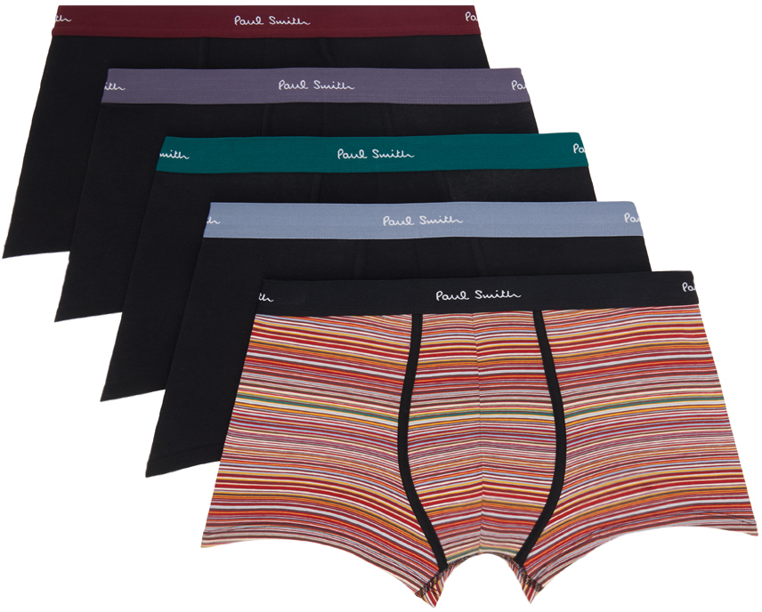 Five-Pack Multicolor 'Signature Stripe' Boxers