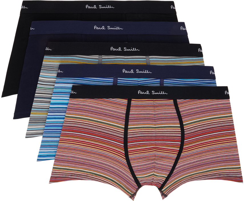 Shop Paul Smith Five-pack Multicolor Boxer Briefs In 1a Multicolour
