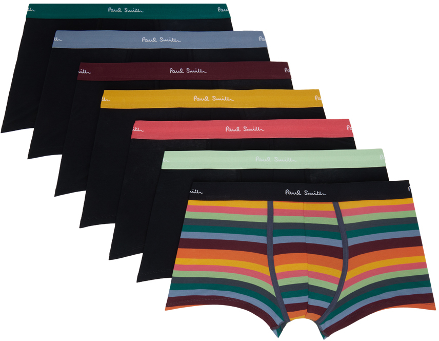 Shop Paul Smith Seven-pack Multicolor Boxers In 79 Blacks