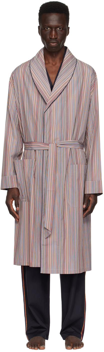 Shop Paul Smith Multicolor Signature Stripe Robe In 92 Multicolour