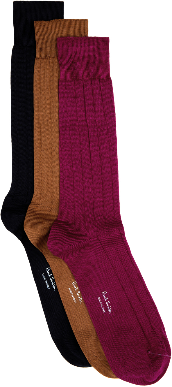 Shop Paul Smith Three-pack Multicolor Socks In 1a Multicolour