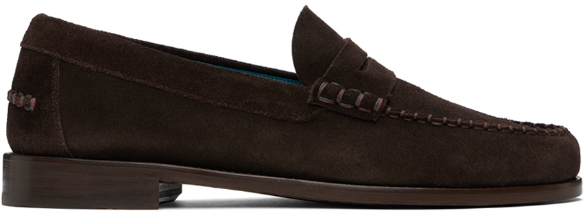 Paul Smith Lido Suede Loafers In Brown