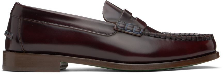Shop Paul Smith Burgundy Lido Leather Loafers In 28 Reds