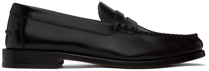 Black Lido Leather Loafers by Paul Smith on Sale