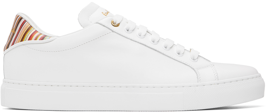 Shop Paul Smith White Leather Beck Sneakers In 01 Whites