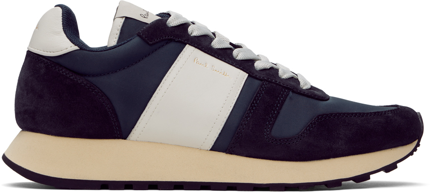 Paul Smith Eighties Suede And Leather Sneakers In 49 Blues