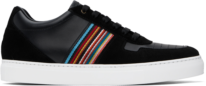 Shop Paul Smith Black Signature Stripe Fermi Sneakers In 79 Blacks