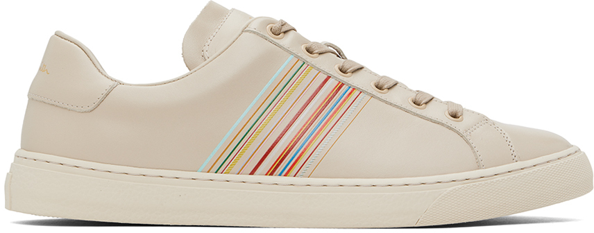 【関税込み】Paul Smith ベージュ Hansen レザースニーカー Paul Smithのベージュ Hansen レザースニーカーがセール中