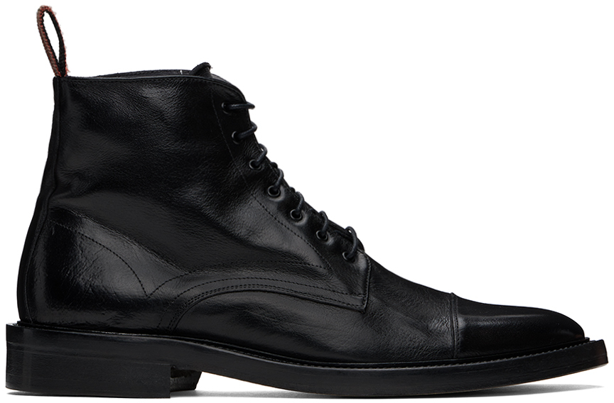 Shop Paul Smith Black Leather Newland Boots In 79 Blacks